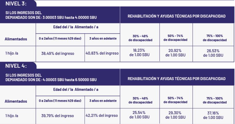 Tabla de Pensiones Alimenticias para personas adultas mayores para 2026