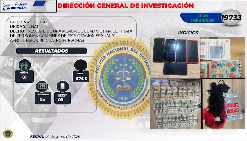 Rescatan a menor que era obligada a ofrecer servicios sexuales en un night club bajo amenazas. Imagen: Policía Nacional