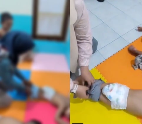 niños atados guardería Indonesia