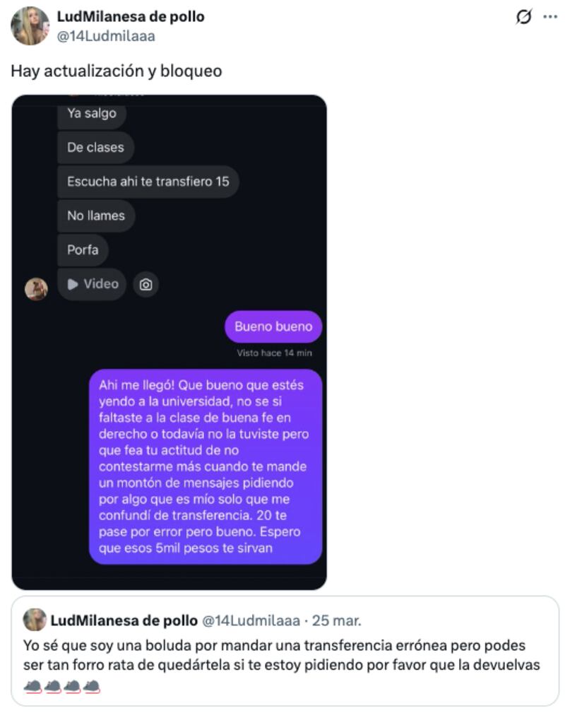 Envió dinero por error y esto fue lo que hicieron con su plata