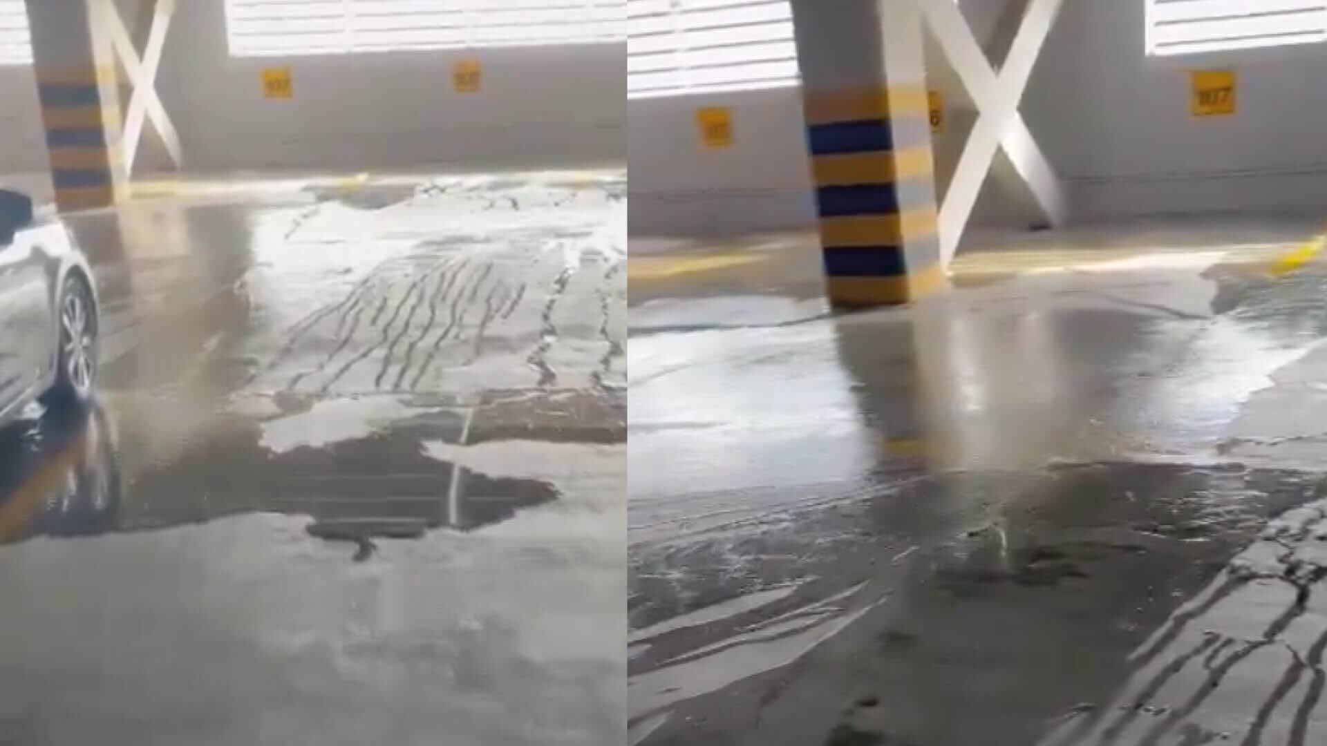 Filtración en el edificio del puerto Santa Ana