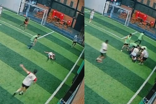 Video: futbolista queda inconsciente tras intentar una chilena