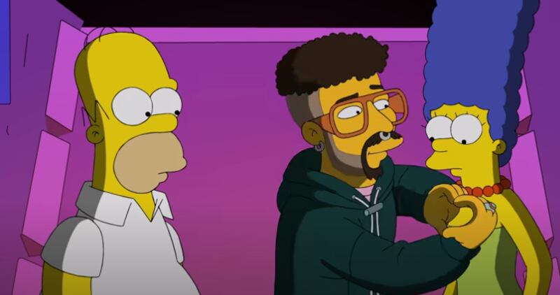 Bad Bunny en video musical con Los Simpson