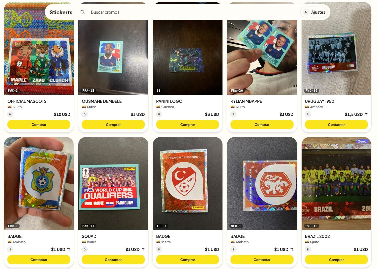Stickerts: la app creada por un ecuatoriano que revoluciona el intercambio de cromos - Fuente: Nicolás Baquero