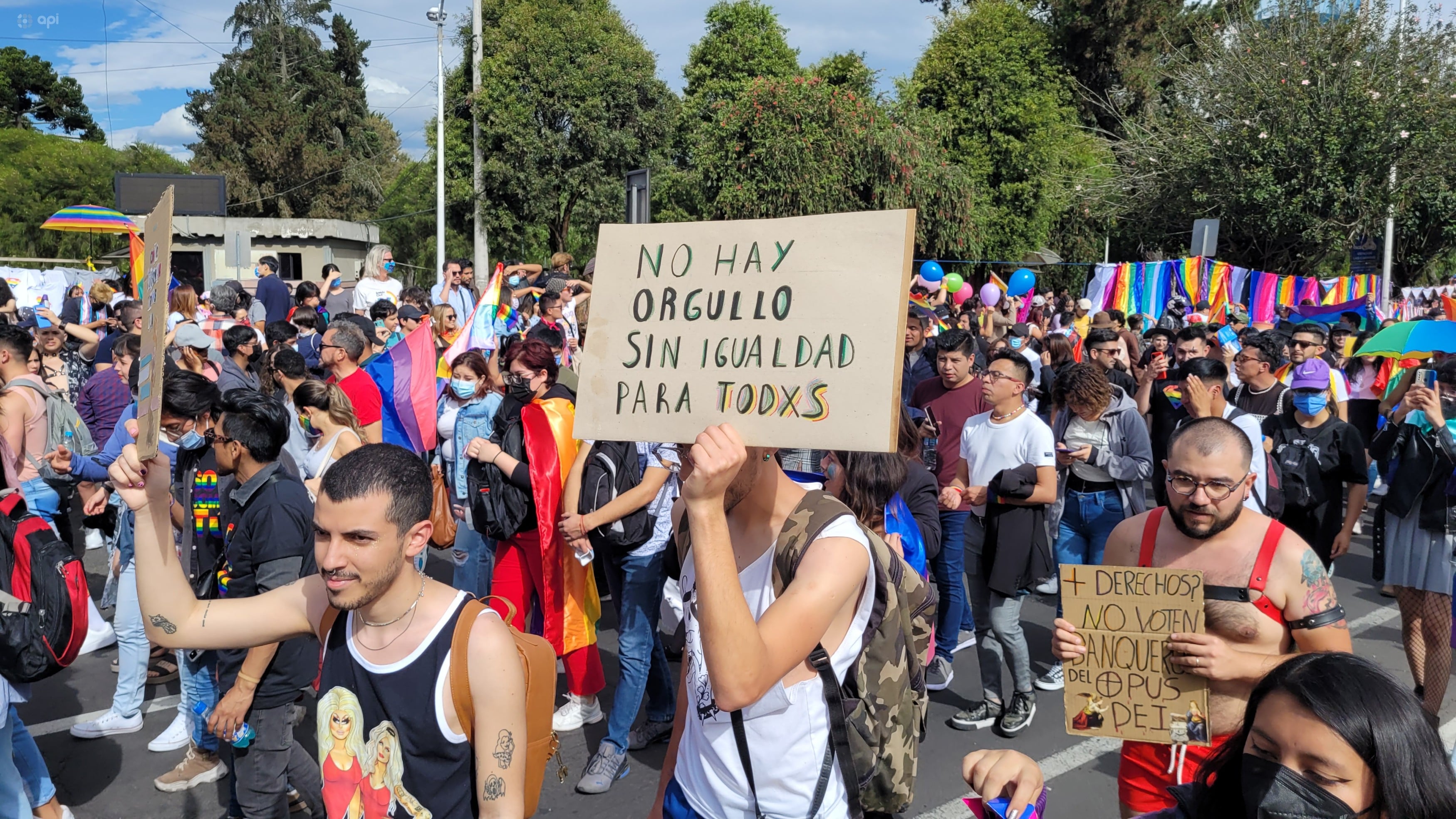 Pancartas en la marcha
