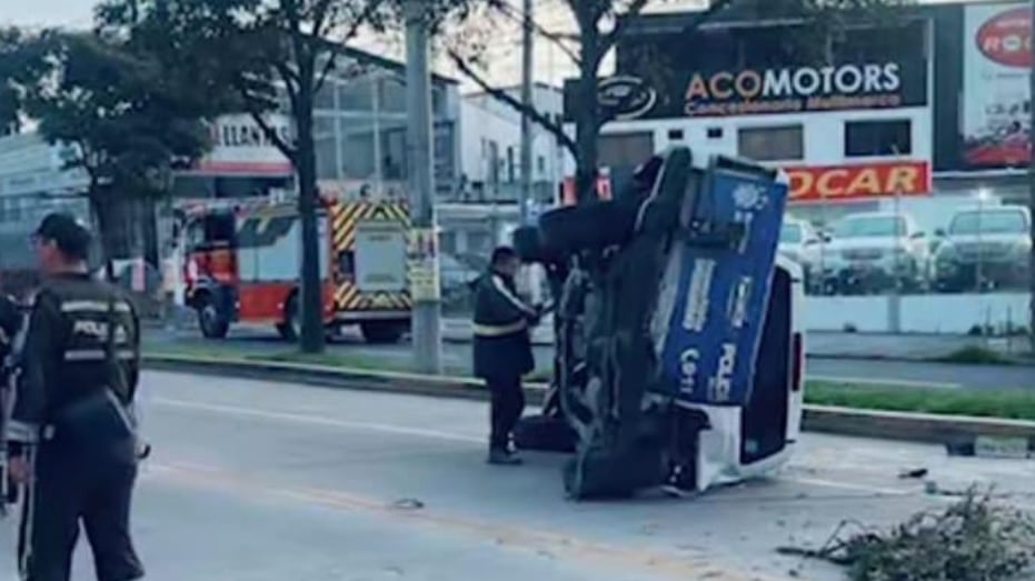 Un accidente de tránsito ocurrido en el norte de Quito.