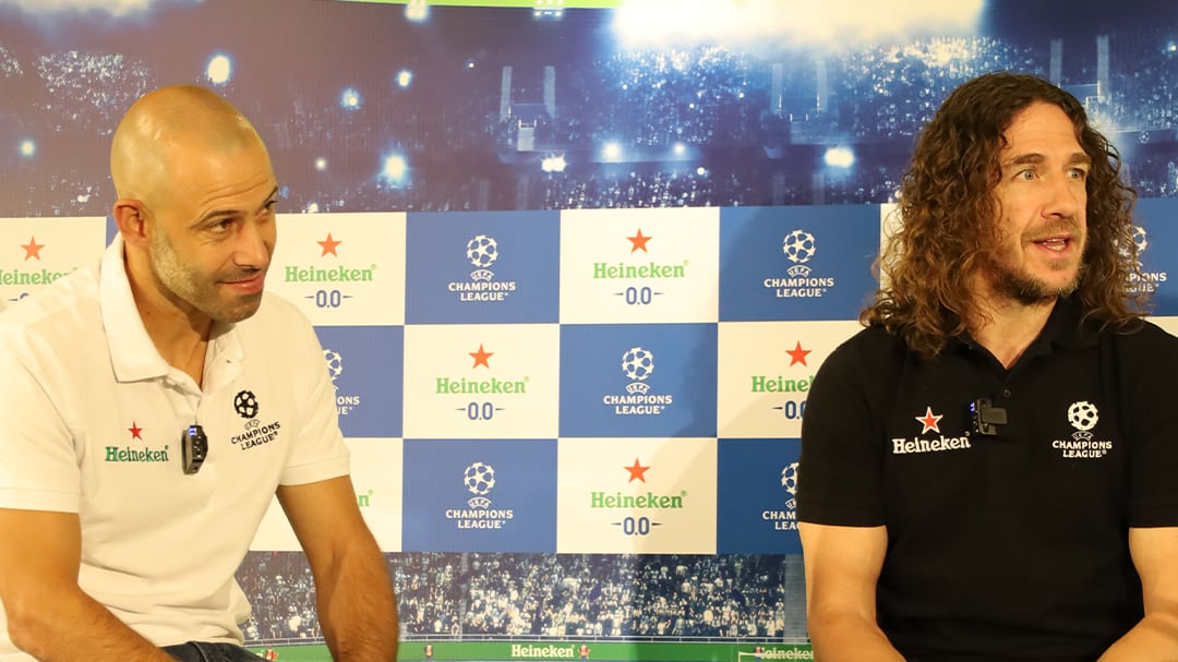 Javier Mascherano y Carles Puyol en entrevista Heineken