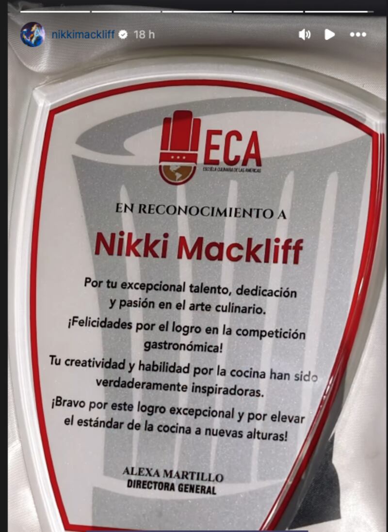 Nikki Mackliff la MasterChef Celebrity presume sus platos en su escuela culinaria; compañeros le dieron sorpresa