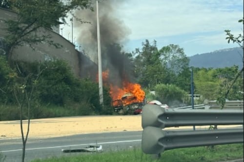 Motociclista captó el múltiple accidente en la Ruta Viva que dejó tres fallecidos