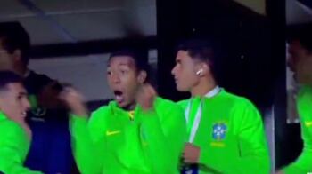 Festejo de los brasileños por empate entre Ecuador y Venezuela