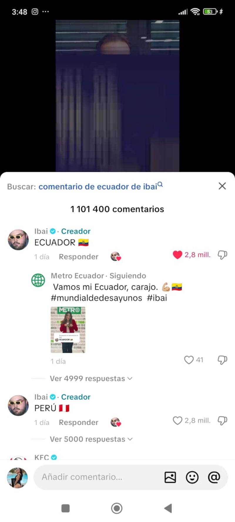 Ecuador y Perú están empatando en el Mundial de Desayunos de Ibai Llanos