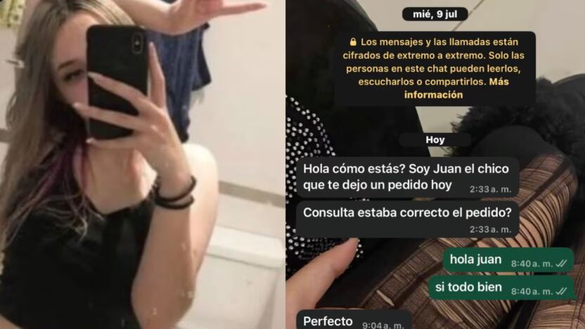Joven hizo un pedido y el repartidor la sorprendió con un inesperado mensaje