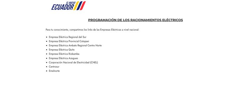 El nuevo sitio web para revisar los horarios de cortes de energía.