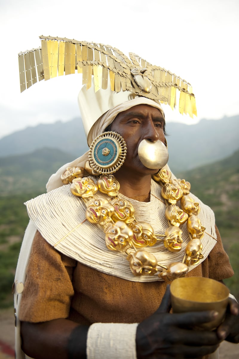 Escenificación de pobladores de la cultura Moche.