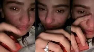 Rosalía recibe su anillo de compromiso de parte de Rauw Alejandro.