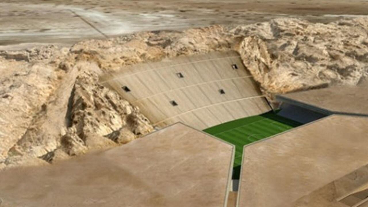 Estadio de fútbol en el desierto