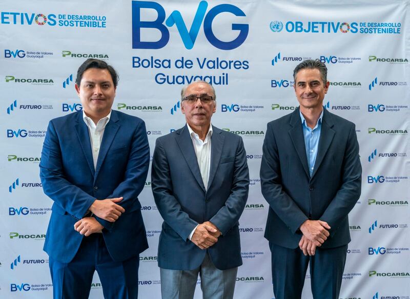 Directivos de Procarsa S.A. y de la Bolsa de Valores asistieron al acto efectuado en la empresa ubicada en Durán.
