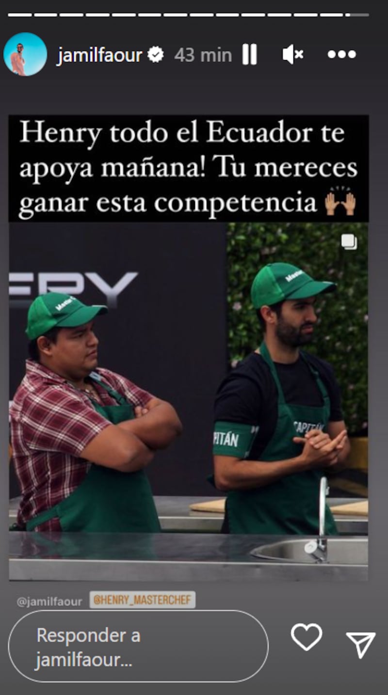 Captura de pantalla de historias de Instagram de Jamil