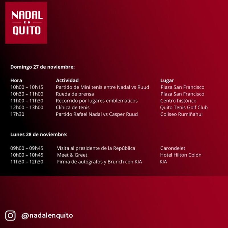 Nadal llega a Quito