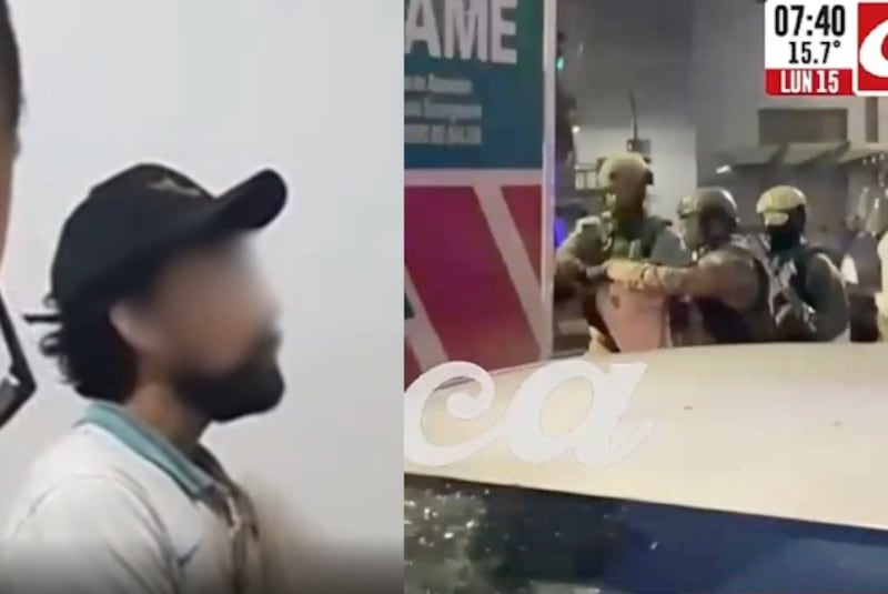 Hombre armado con un cuchillo provoca destrozos en un estudio de televisión en San Telmo antes de ser detenido por la policía.