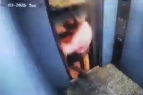 VIDEO: Hombre se salva de morir aplastado por un ascensor