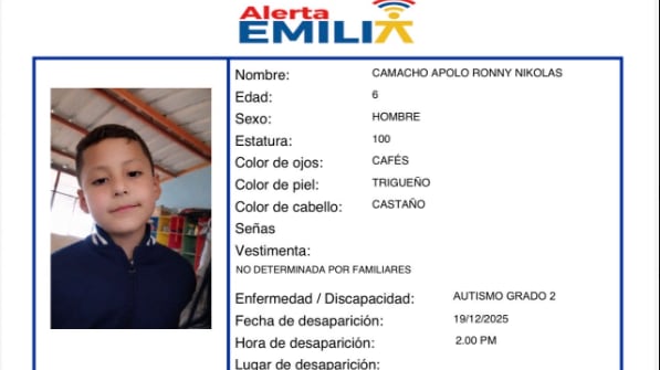Activan Alerta Emilia por la desaparición de Ronny Camacho en Loja
