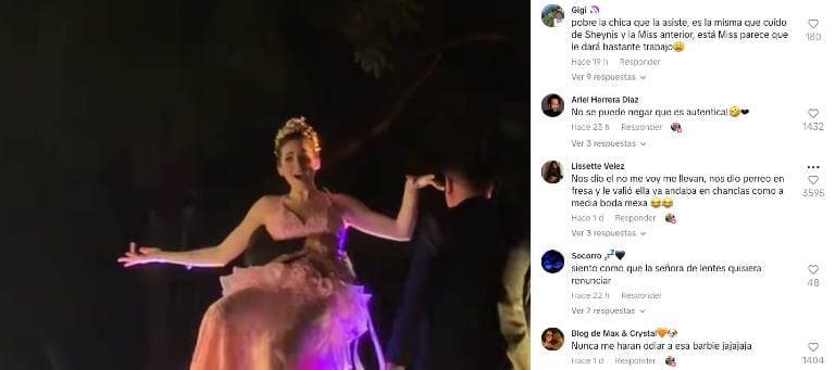 Video viral muestra a Fátima Bosch, Miss Universo 2025, siendo bajada del carro alegórico durante desfile en Tabasco.