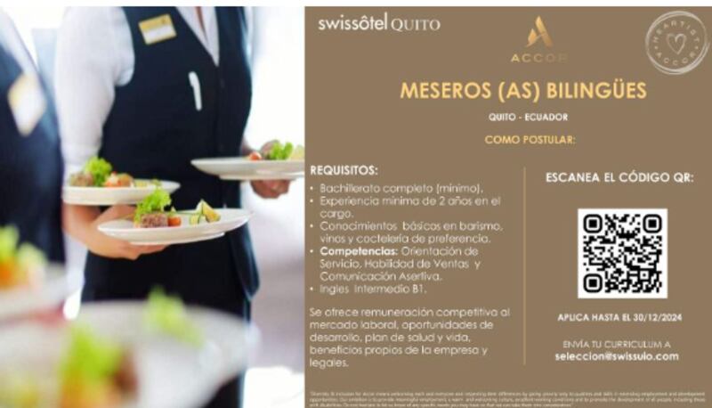 Vacantes en el Swissôtel Quito