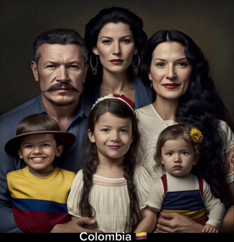 Está es la familia colombiana que imitó la Inteligencia Artificial