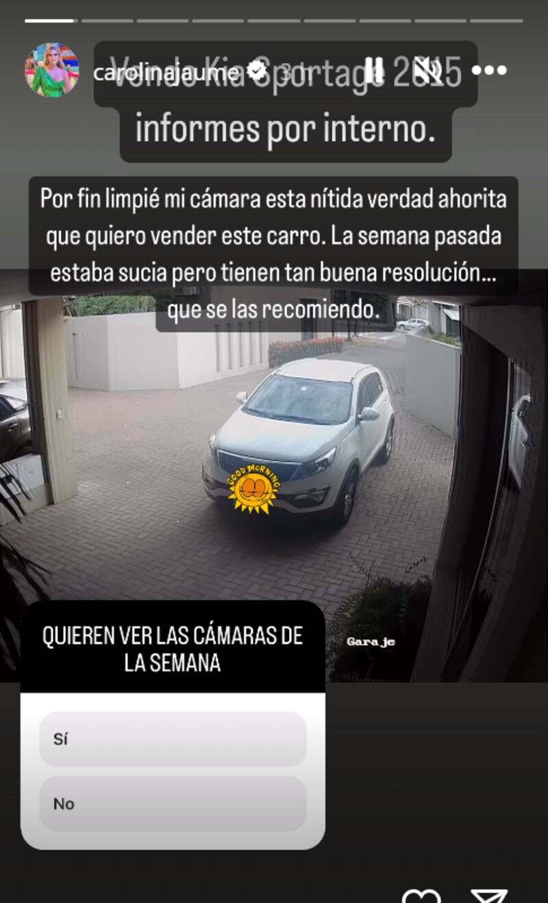 Captura de historias de Instagram de Carolina Jaume