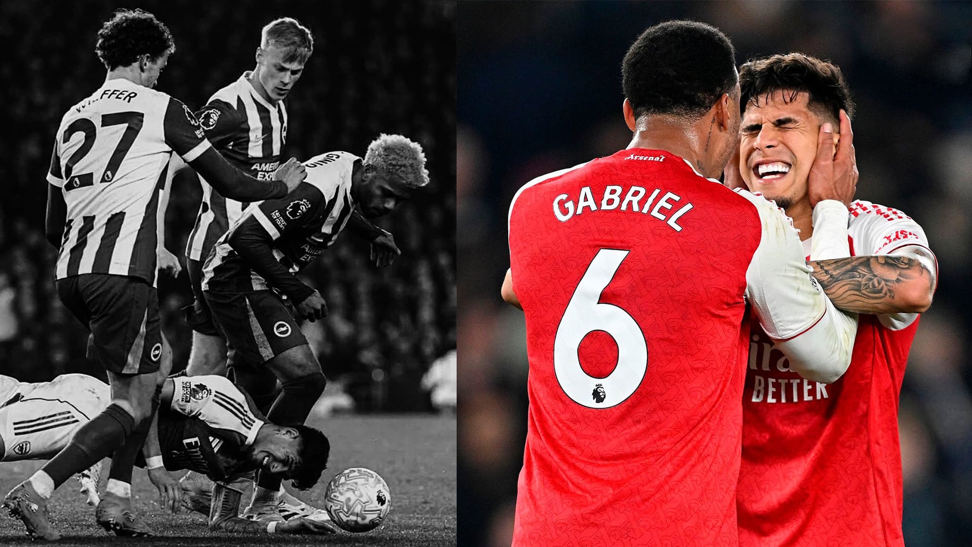 Piero Hincapié con el Arsenal de Inglaterra