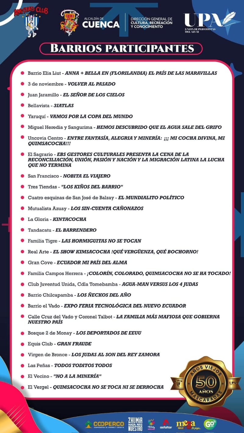 Concurso de años viejos en Cuenca