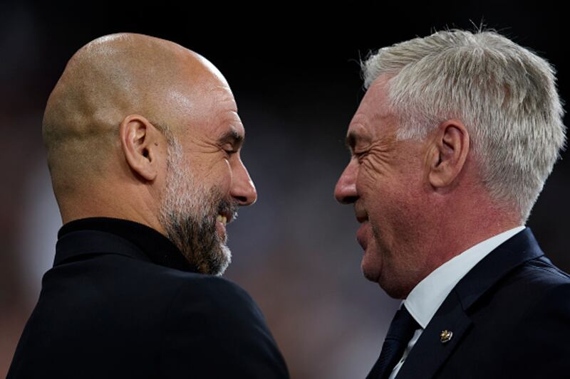 Pep Guardiola y Carlo Ancelotti