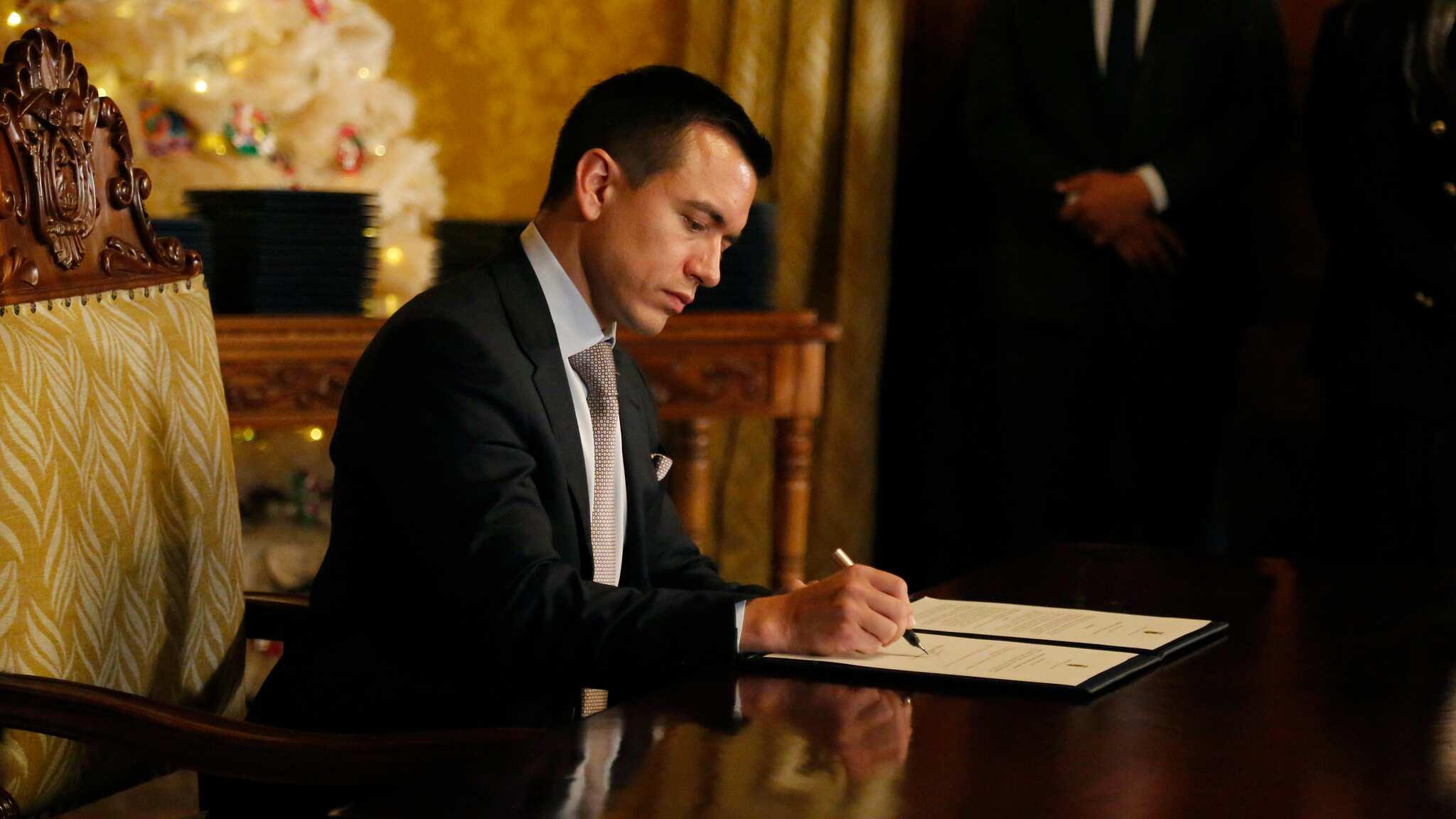 Daniel Noboa, presidente del Ecuador, viajó a Otavalo.