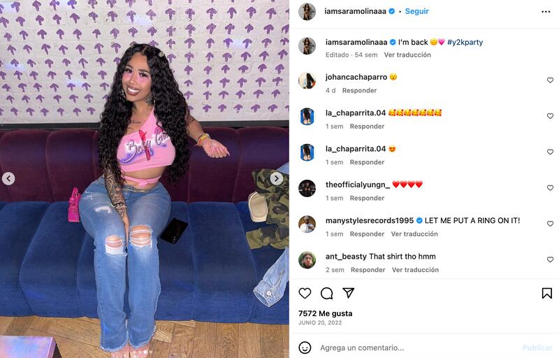 Sara Molina ex de Tekashi 6ix9ine