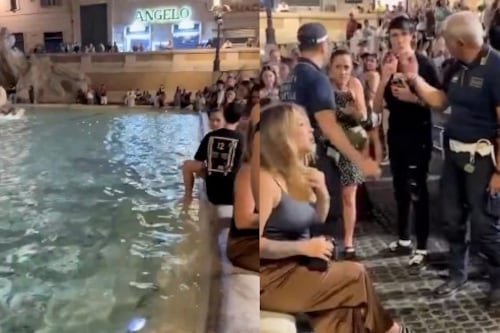 VIDEO: Turista argentina indignó a Roma al meter los pies en la Fontana di Trevi