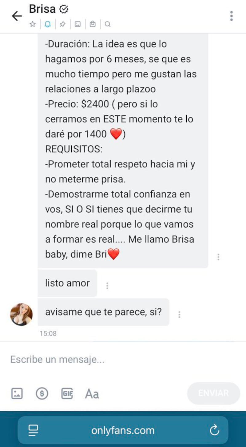 Propuesta de una novia virtual.