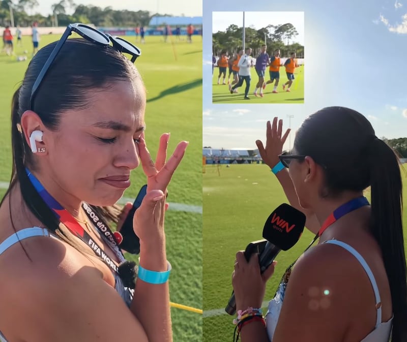 Sheyla García se emocionó hasta las lágrimas tras recibir un saludo de Cristiano Ronaldo durante una transmisión en Florida.