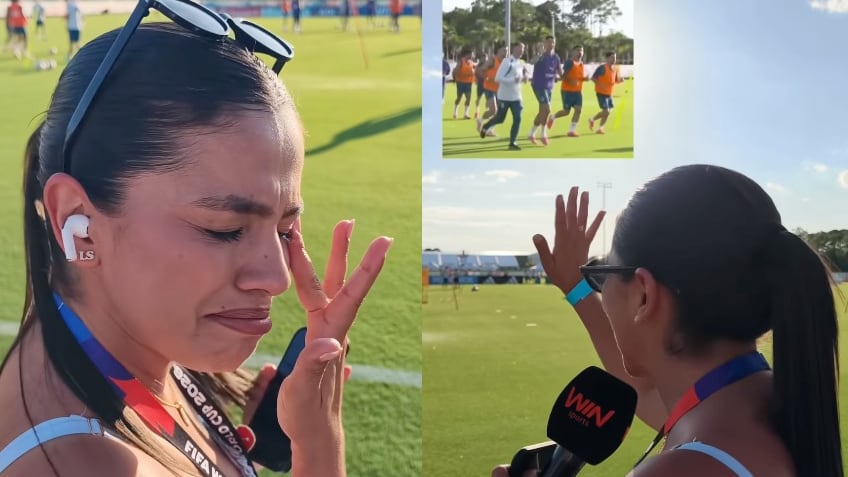 Sheyla García se emocionó hasta las lágrimas tras recibir un saludo de Cristiano Ronaldo durante una transmisión en Florida.