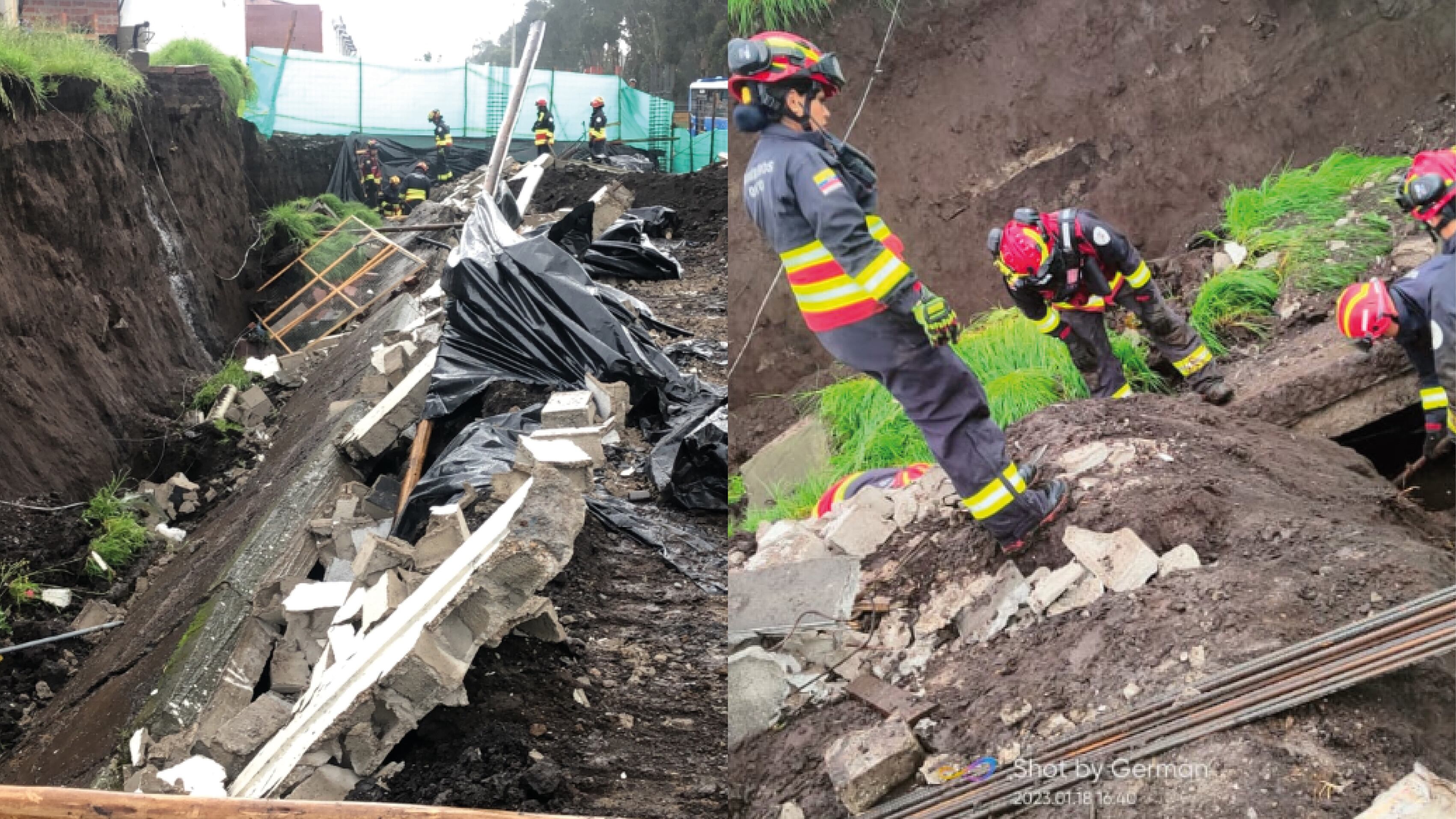 Cayó muro en el sur de Quito
