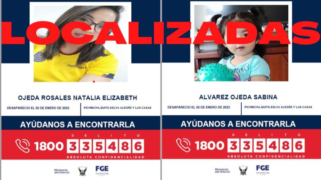Natalia Ojeda y su hija fueron localizadas en Colombia sanas y salvas