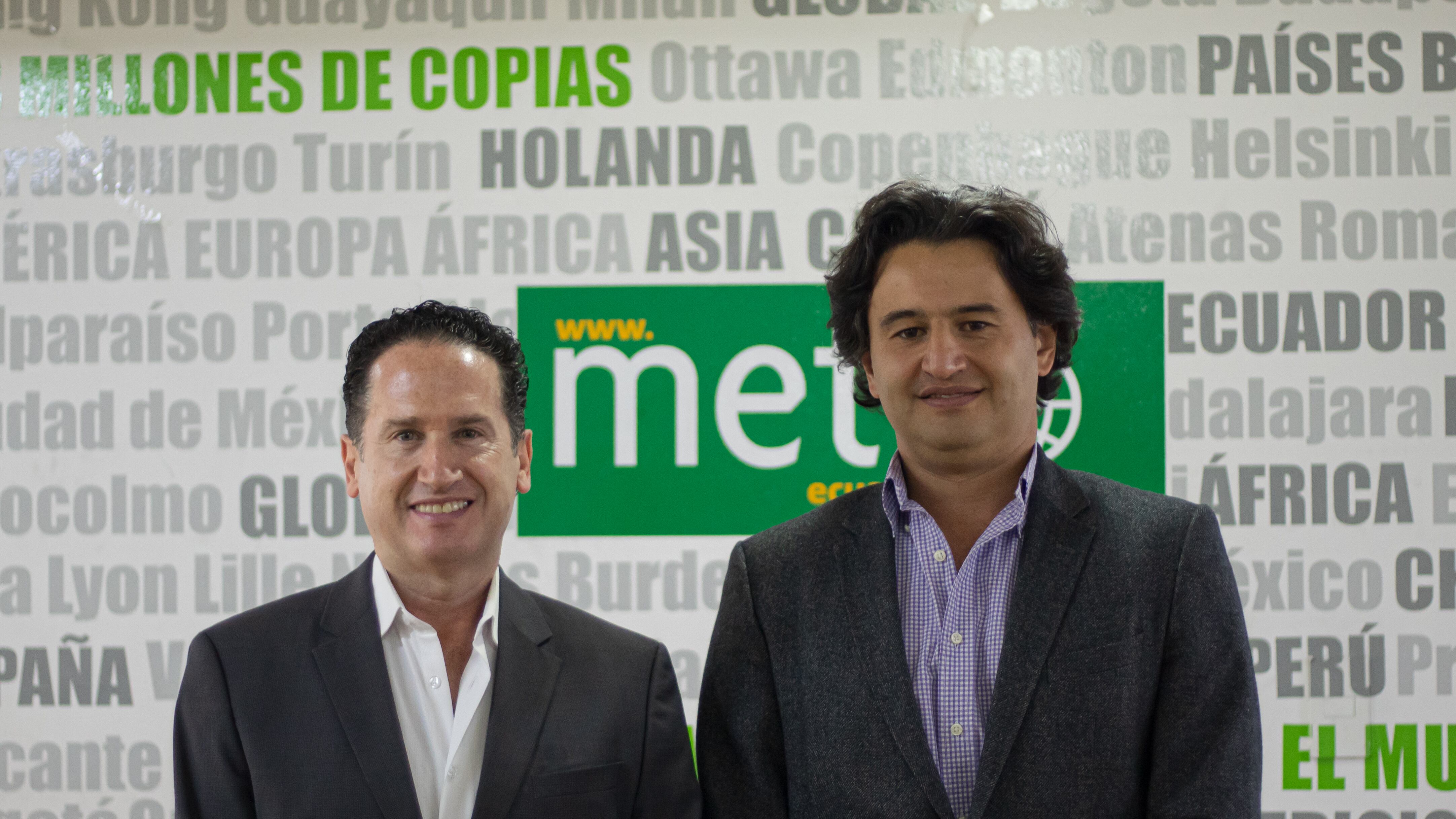 Hernán Cueva, CEO Metro Ecuador, y Camilo Mier, Country Manager de Mastercard en Ecuador.