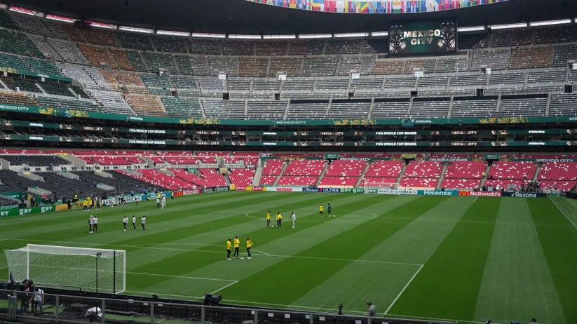 Así luce la hermosa cancha del estadio Azteca para ser escenario del partido entre México y Sudáfrica.