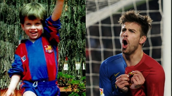 Piqué de niño y adulto.