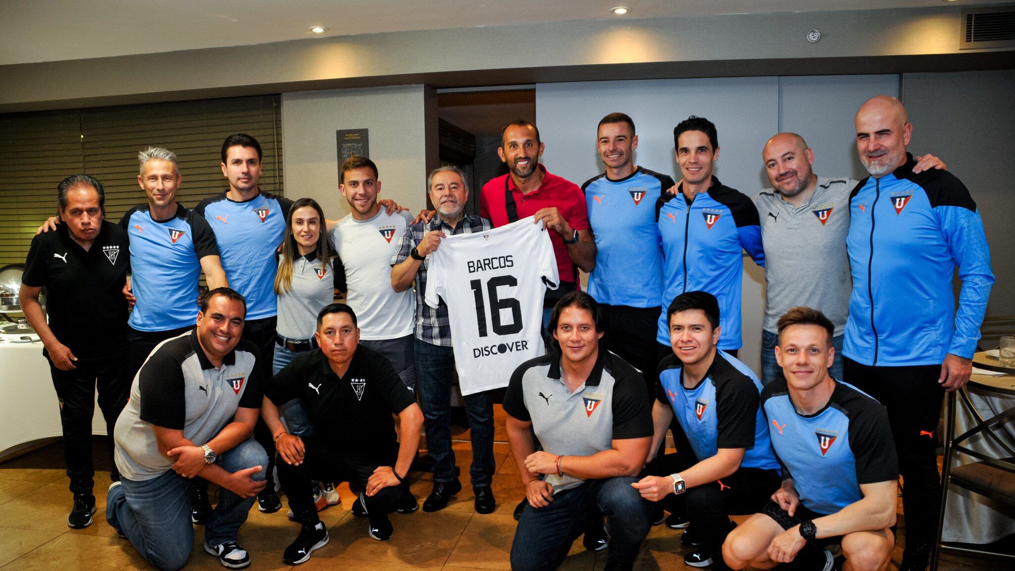 Hernán Barcos con Liga de Quito