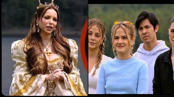 Erika Vélez en el reto de campo de MasterChef Celebrity Ecuador junto a los cocineros