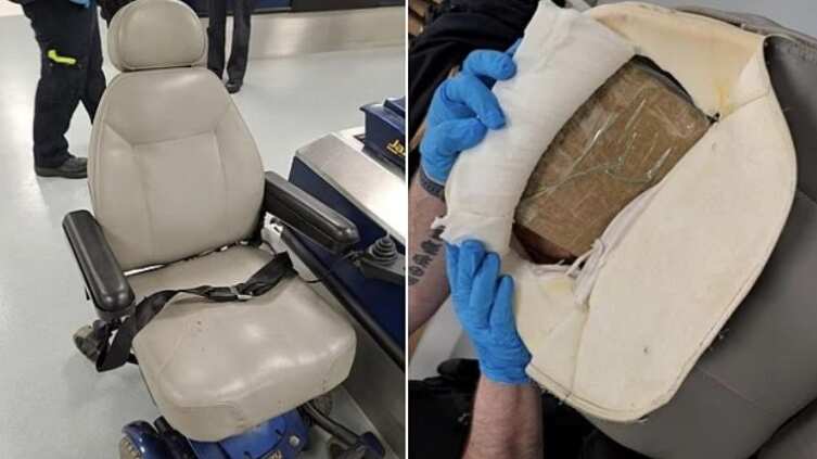 Hombre fingió ser discapacitado y transportó 12 kilos de cocaína en una silla de ruedas