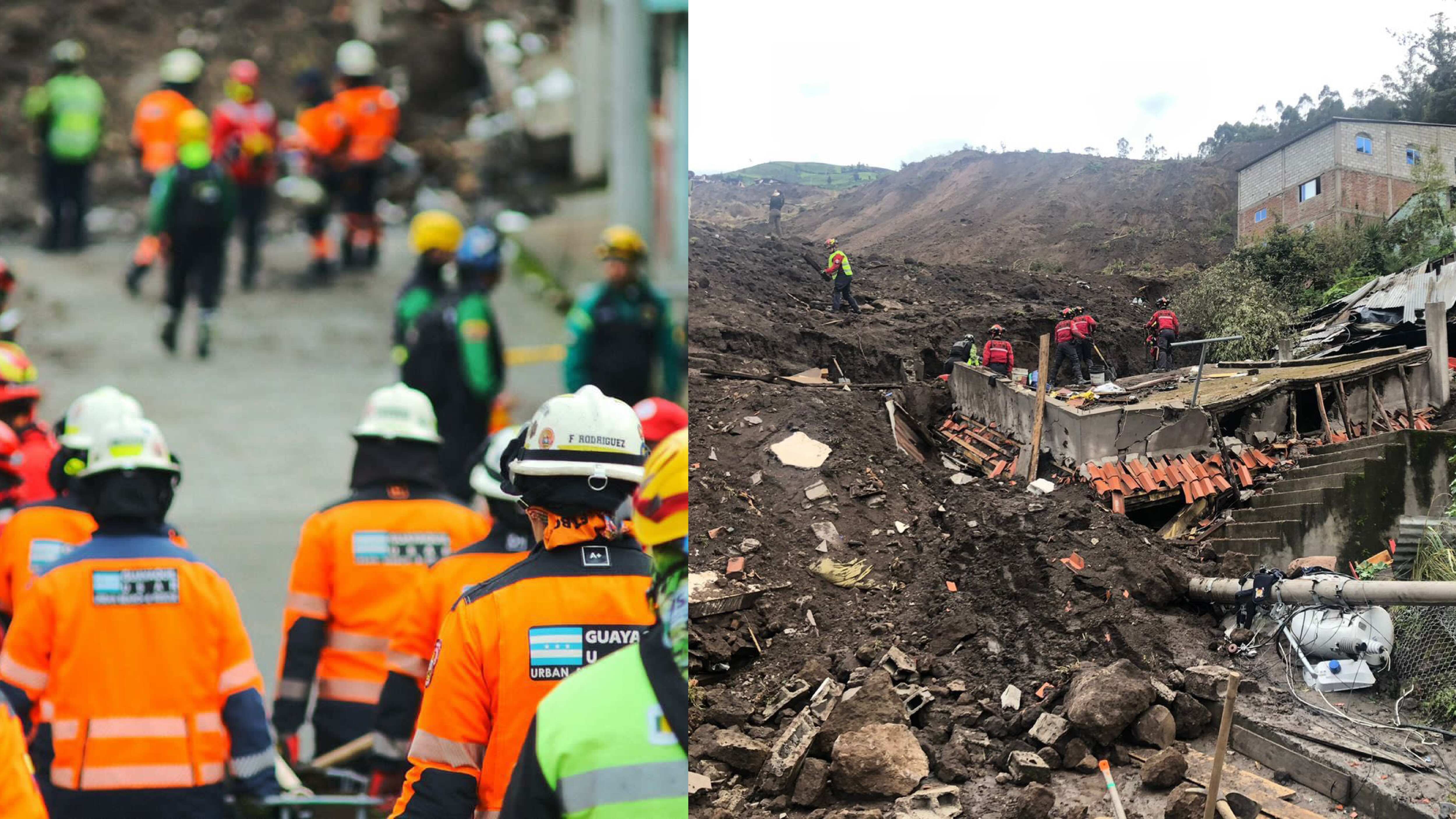 Alerta de nuevo deslizamiento de tierra en Alausí: Evacúan a 300 rescatistas para precautelar sus vidas