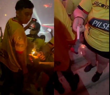 Momento de pánico en el Monumental: bengala explota en la mano de una hincha durante la presentación del Ídolo del Astillero