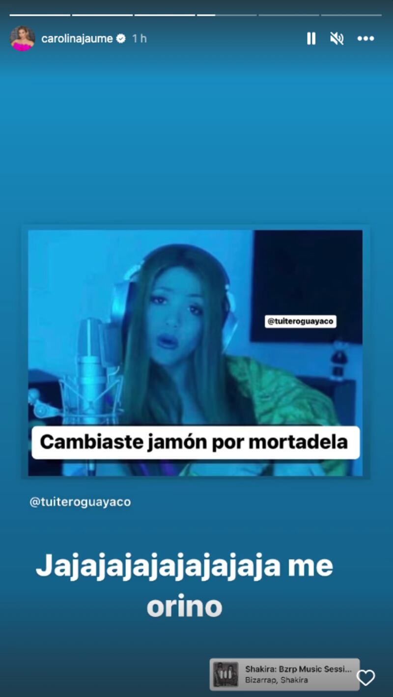 Carolina Jaume se identifica con Shakira y lanza sus ‘dardos’ ¿contra Allan Zenck?